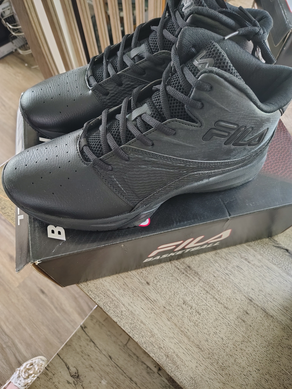 Fila Black High-Top Athletic Basketball Shoes